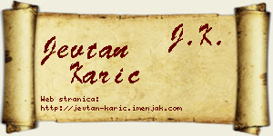 Jevtan Karić vizit kartica
